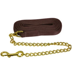 Jacks Lead Flat Nylon With 24 Inch Solid Brass Chain 18 Jacks Lead Flat Nylon With 24 Inch Solid Brass Chain -Equestrian Equipment Store 1140 c1109