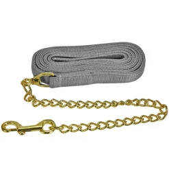 Jacks Lead Flat Nylon With 24 Inch Solid Brass Chain 14 Jacks Lead Flat Nylon With 24 Inch Solid Brass Chain -Equestrian Equipment Store 1140 c1125