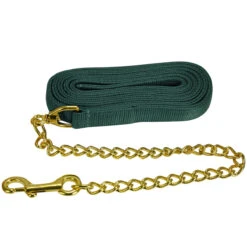 Jacks Lead Flat Nylon With 24 Inch Solid Brass Chain 17 Jacks Lead Flat Nylon With 24 Inch Solid Brass Chain -Equestrian Equipment Store 1140 c1129