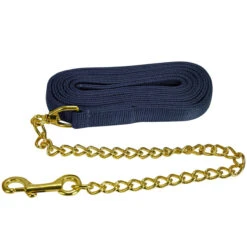 Jacks Lead Flat Nylon With 24 Inch Solid Brass Chain 12 Jacks Lead Flat Nylon With 24 Inch Solid Brass Chain -Equestrian Equipment Store 1140 c1146