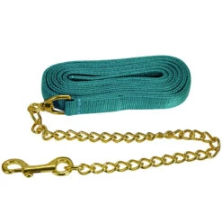 Jacks Lead Flat Nylon With 24 Inch Solid Brass Chain 15 Jacks Lead Flat Nylon With 24 Inch Solid Brass Chain -Equestrian Equipment Store 1140 c1168