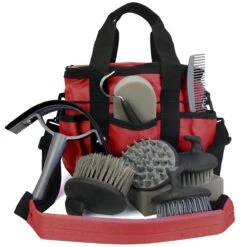 Zipper Lid Grooming Tote Bag With 10 Pc Tool Set 13 Zipper Lid Grooming Tote Bag With 10 Pc Tool Set -Equestrian Equipment Store 164831 c1158