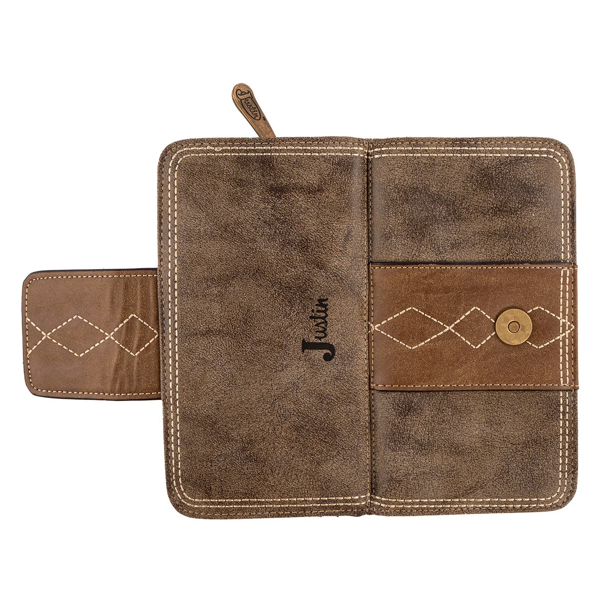 Justin Weathered Brown Ladies Wallet 2 Justin Weathered Brown Ladies Wallet - Image 2