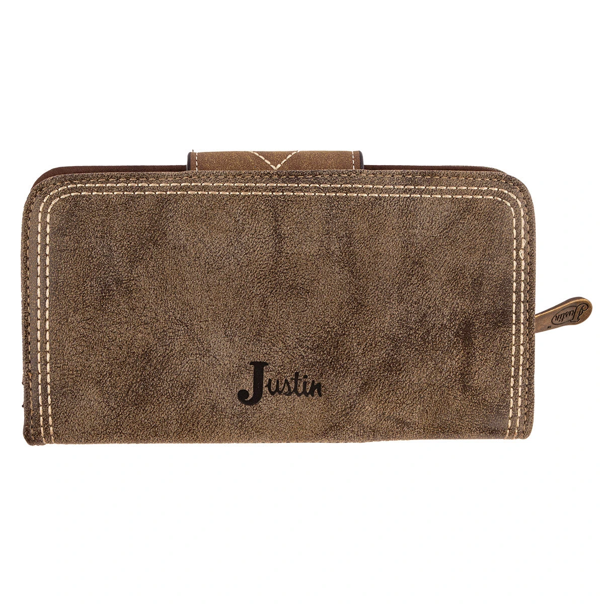 Justin Weathered Brown Ladies Wallet 1 Justin Weathered Brown Ladies Wallet