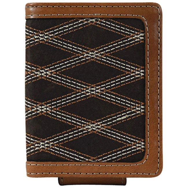Justin Bifold Card Mens Wallet - Crisscross Stitch 4 Justin Bifold Card Mens Wallet - Crisscross Stitch - Image 4