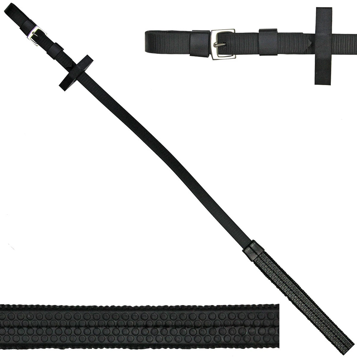 Wintec Rubber Reins Black 1 Wintec Rubber Reins Black