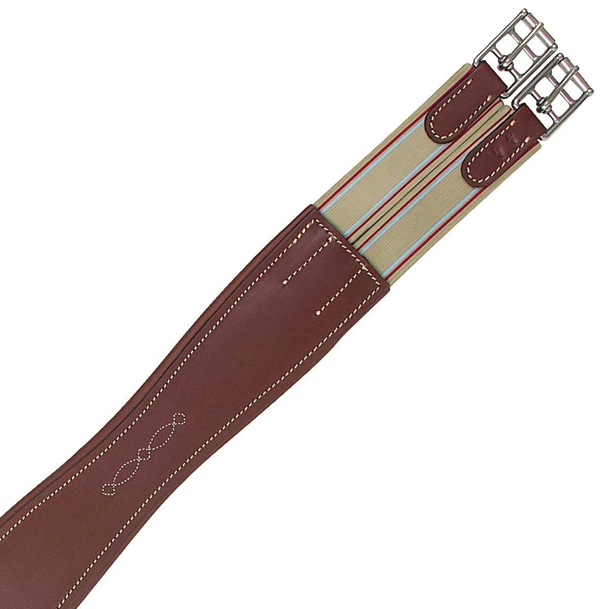 M Toulouse Shaped Leather Overlay Girth 2 M Toulouse Shaped Leather Overlay Girth - Image 2