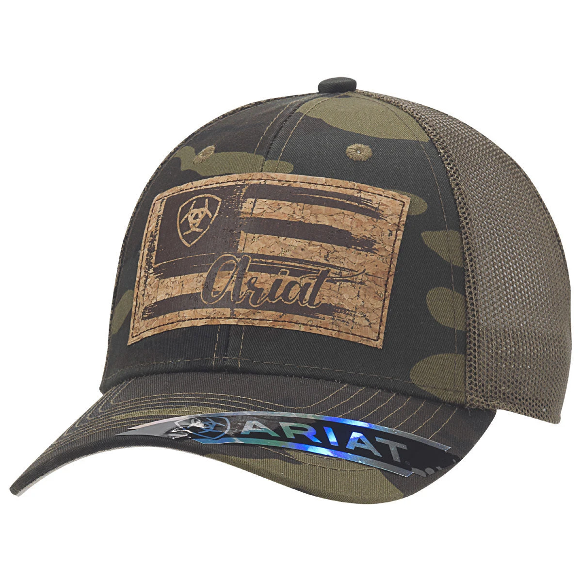 Ariat Camo Ladies Cap With Cork Logo Patch 1 Ariat Camo Ladies Cap With Cork Logo Patch