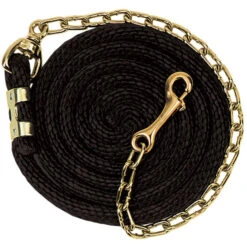 Weaver Leather Weaver Poly Lead With Brass Plated Chain - 8ft -Equestrian Equipment Store 35 2125 c1105 a06df5a9 ac99 45e7 808a 4dd0ec0cd9ce