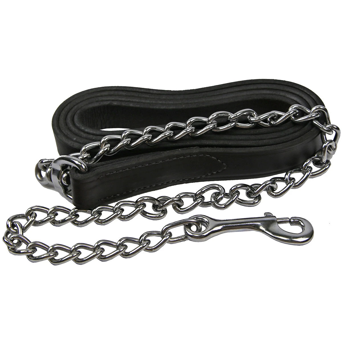 Perris Leather Lead With 30 In Chrome Chain 2 Perris Leather Lead With 30 In Chrome Chain - Image 2