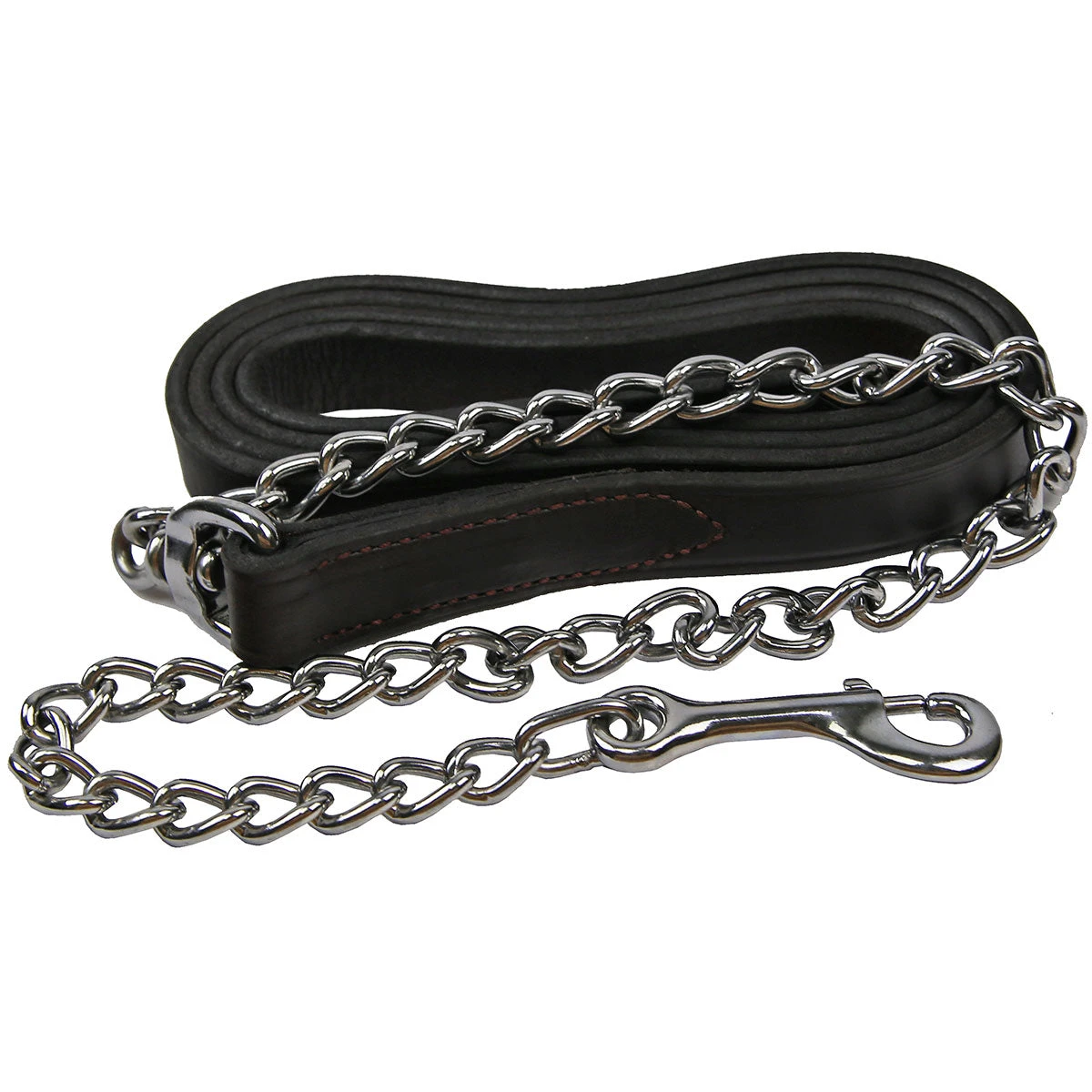 Perris Leather Lead With 30 In Chrome Chain 3 Perris Leather Lead With 30 In Chrome Chain - Image 3