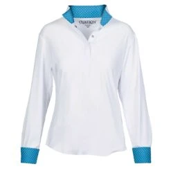Ovation Jorden Tech Ladies Show Shirt - Blue Horseshoe